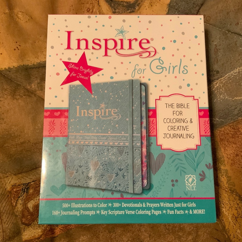Inspire Journaling Bible For Girls, Metallic Blue, NLT (New in Box)